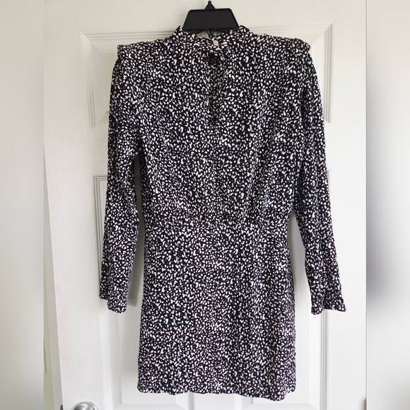 ZARA ✨️ Black and White Patterned Mini Women's Dress Size M - Picture 8 of 11